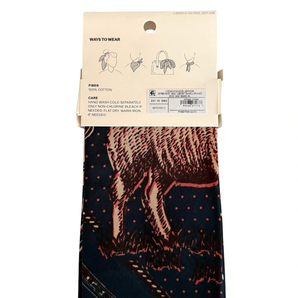 Woolrich Cowboy Horses Cotton Scarf Bandana Western